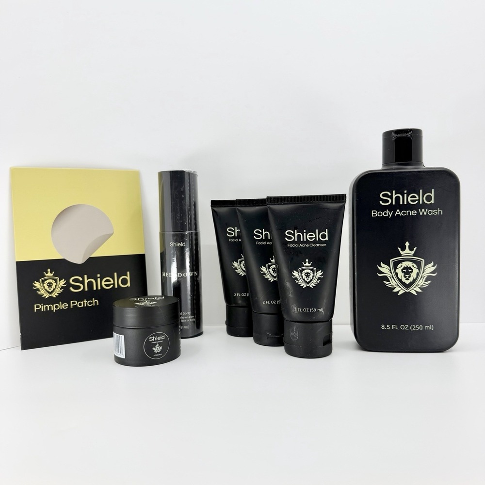 Shield Acne System For Men Lotion Body Wash Meltdown Spray Patches NEW SEALED